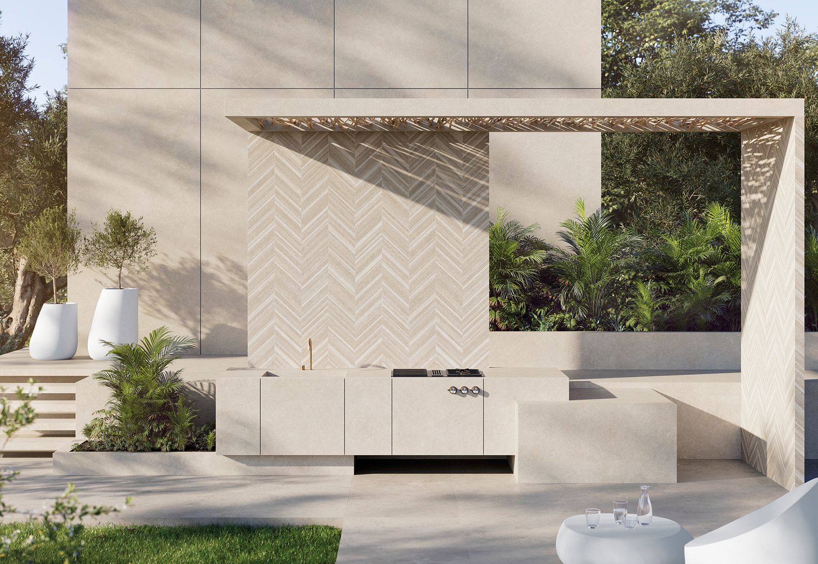 La collection XTONE Mallorca Caliza texture de Porcelanosa.
