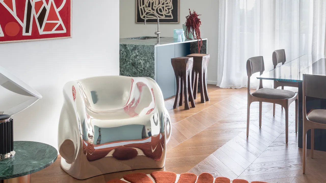 Treviso'da pop tarzı, çağdaş ve renkli bir daire