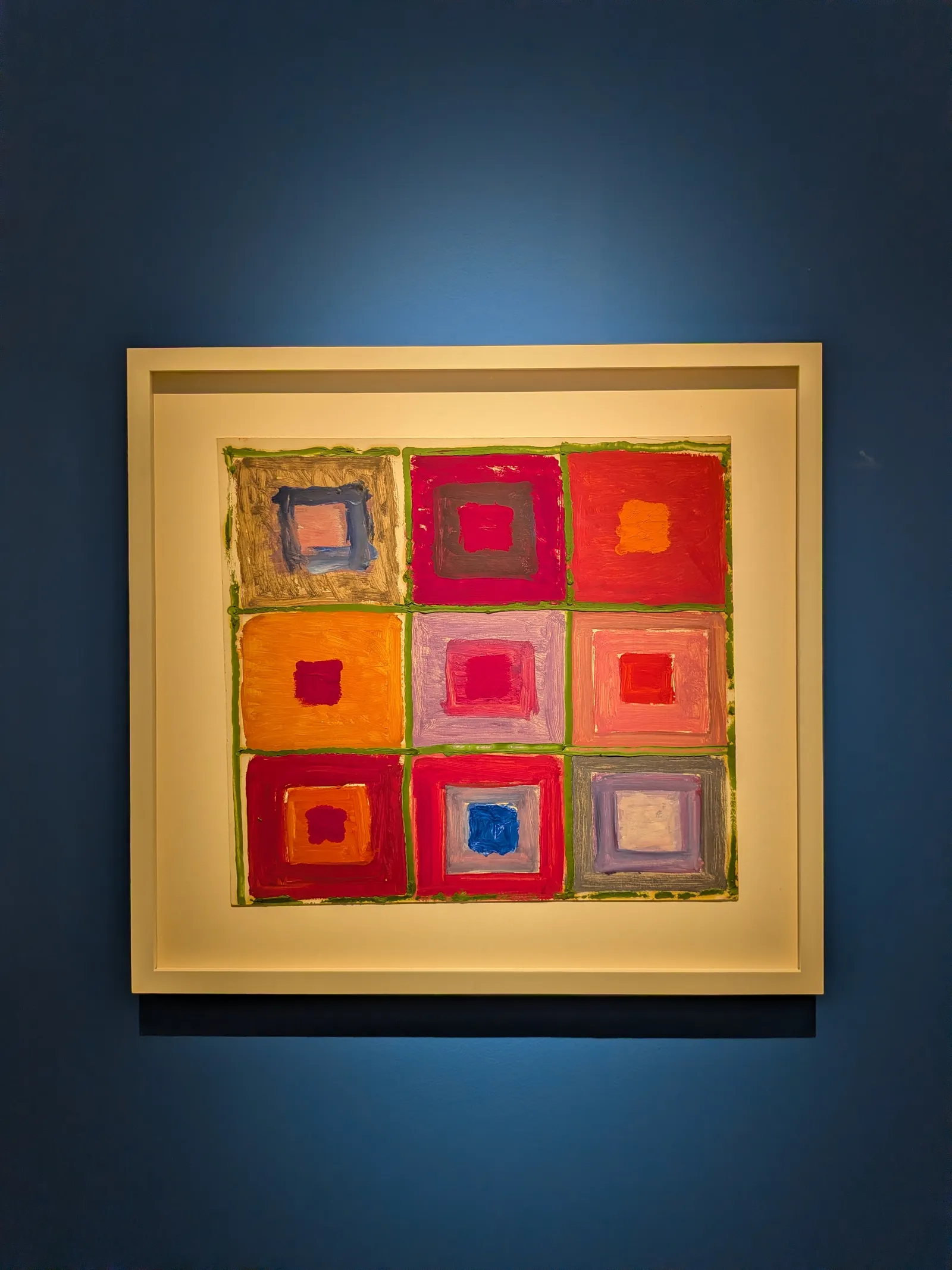 Vera Molnr Sans Titre 1956 huile sur carton 431 cm x 47 2 cm sign et dat au dos.